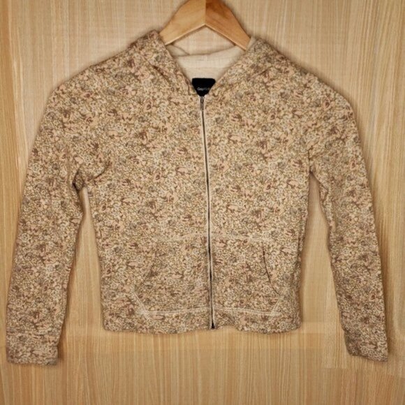 Gap Kids Girl's Floral Zip Up Hooded Sweatshirt - Picture 1 of 6